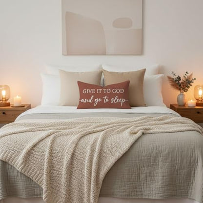 Decorative Throw Pillow Covers 12x20 Inch Set of 2 – Rust - color: Rust