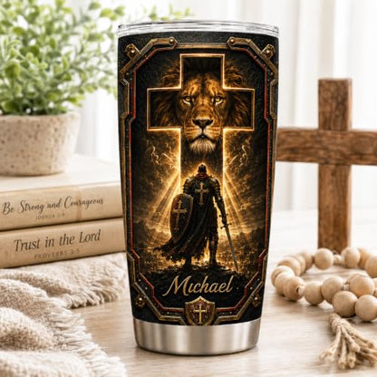 Personalized Christian Gifts For Men - Faith Bible Warrior Christ Tumbler V19 - Man Of Faith A Child Of God Religious For Dad, Husband, Grandpa on Fathers Day, Christmas, Birthday - color: CH-VAR-19
