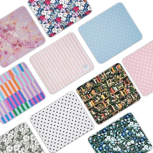 Mouse Pad for Desk with Stitched Edge, Premium Cute Washable Mouse Pads. Computer Mousepad with Non-Slip Rubber Base, Mousepads for Laptop, 9.25x7.75x0.12 inch (Daisy Fields) - color: Daisy Fields