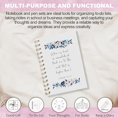 WFSM Christian Floral Notebook - Prayer Journal, Christian Gifts Journal, Bible Verse Notebook, Daily Prayer Journal, Bible Notebooks for Note Taking, Christian Gifts, 5.5x8.3 Inches - color: Psalm 61:2