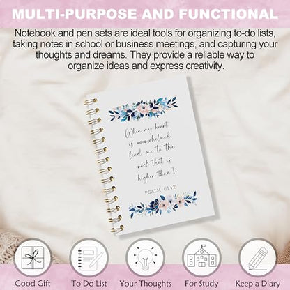 WFSM Christian Floral Notebook - Prayer Journal, Christian Gifts Journal, Bible Verse Notebook, Daily Prayer Journal, Bible Notebooks for Note Taking, Christian Gifts, 5.5x8.3 Inches - color: Psalm 61:2