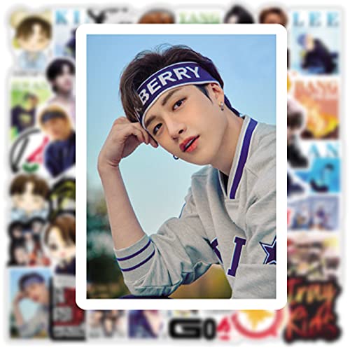 50pcs Stray Kids Stickers, Pop Singer Aesthetic Stickers for Water Bottle Laptop Phone Journal,Gifts for Kid Girl Women Luggage Helmet Skateboard Motorcycle Guitar - color: Stray