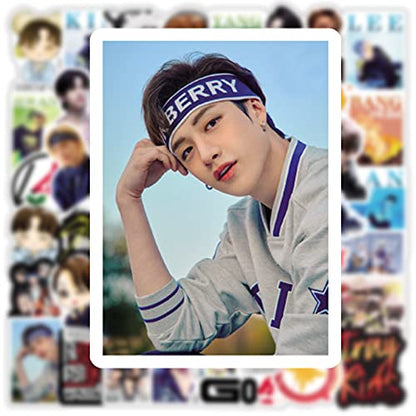 50pcs Stray Kids Stickers, Pop Singer Aesthetic Stickers for Water Bottle Laptop Phone Journal,Gifts for Kid Girl Women Luggage Helmet Skateboard Motorcycle Guitar - color: Stray