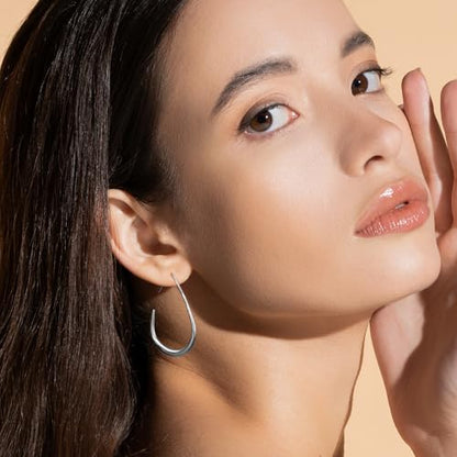 18K Gold Plated Hoop Earrings for Women, NICKEL-FREE & HYPOALLERGENIC, Timeless Jewelry Gift - color: gold-Circular Ring