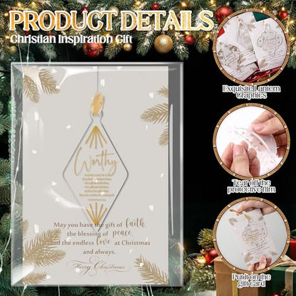 Kasyat 10 Sets Christian Tree Ornaments Bulk Clear with Cards, Casual - style: Casual
