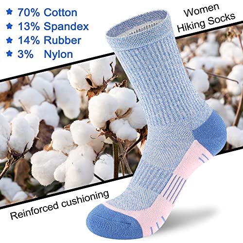 cuangya Women Crew Socks Athletic Cushioned Running Hiking 3-5 Pairs - color: 5 Pairs Ice Cream, size: 5-8