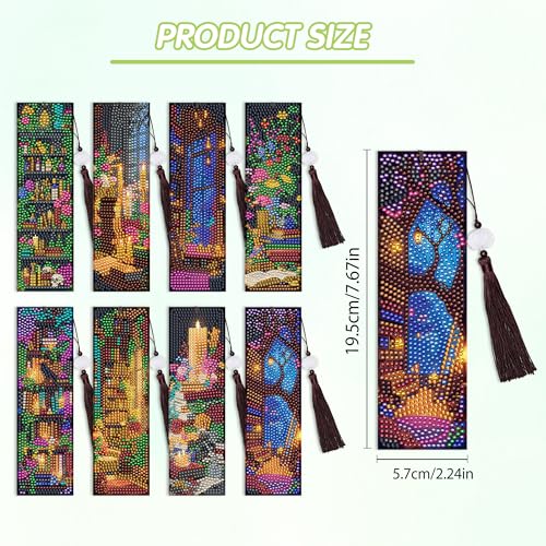 Dark Academia Diamond Art Bookmarks, Diamond Painting Book Marks for Adults - style: Dark Academia