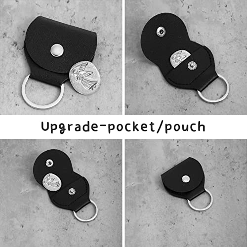 5 Sets Guardian Gift Angel Coins Inspirational Always with You Angel Coin Pocket Token Relationship Keepsake Double Sided Memorial Tokens with Leather Keychain for Prayer Family Friends - size: Medium
