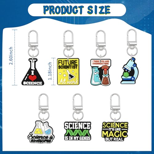Cute Keychain Bulk,Cute Key Chain for Car Keys Purse Bag Rewards - color: Science-55