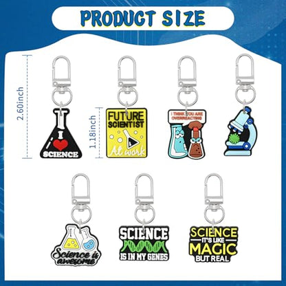Cute Keychain Bulk,Cute Key Chain for Car Keys Purse Bag Rewards - color: Science-55