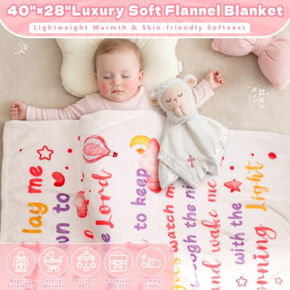 Baptism Gifts for Girl, Loveys for Babies Lamb Security Blanket - color: BABY PINK LAMB