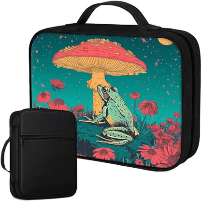 Bible Cover for Women Kids, Bible Carrying Case Church Bag Bible Protective with Zippered Back Pocket, Gift for Adults Lady Women Men, Frog on a Mushroom - color: Frog on a Mushroom