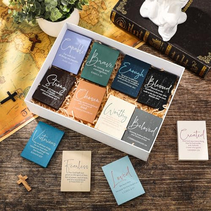 Rattanview 12 Pcs Christian Desk Decor Scripture Wooden Signs Bible Verse