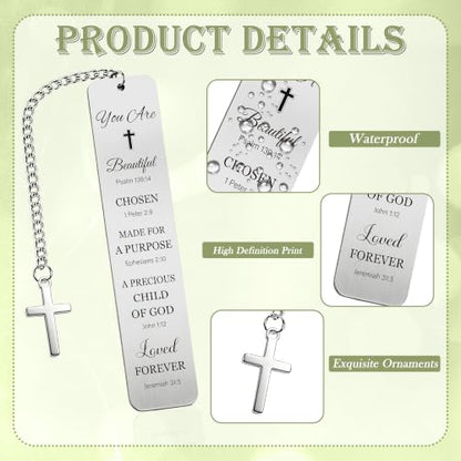 Bible Book Mark for Women, You are Beautiful Metal Set with Pen - style: You Are Beautiful