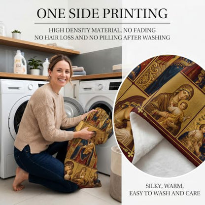 Jekeno Virgin Mary Gifts Blanket Catholic Religious Jesus Throw Blanket - color: Virgin Mary, size: 50x60 Inch