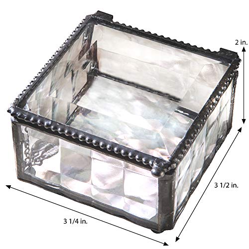 First Communion Gift Personalized Jewelry Box Engraved Keepsake Stained Glass J Devlin Box 333-1 EB218-2 (Clear Textured) - color: Clear Textured