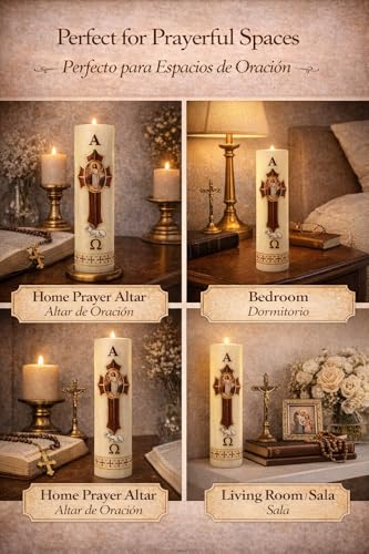 Cirio Pascual Paschal Candle – (6" inches - Regular / 1/4 Kilo) 100% Wax Religious with Alpha & Omega Symbol – Jesus Christ Church Candle for Holy Saturday Vigil, Resurrection & Worship - size: 6" inches - regular / 1/4 Kilo