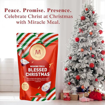 Christmas Edition Communion Cups | The Miracle Meal – 25 Pre-Filled Cups with Juice & Wafer | Celebrate Faith & Joy
