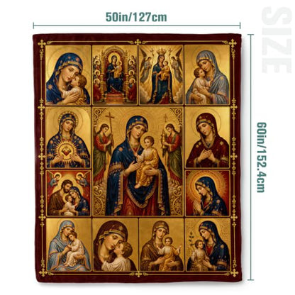 Jekeno Virgin Mary Gifts Blanket Catholic Religious Jesus Throw Blanket - color: Virgin Mary, size: 50x60 Inch