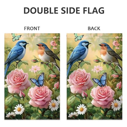 Spring Summer Bird Garden Flags for Outside 12x18 Double Sided - color: Blue Bird, size: 12x18 Inches