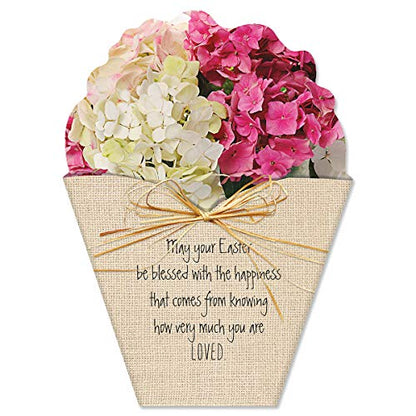 Current Die Cut Easter Bouquet Value Greeting Card Set - Value Pack of 8 Cards for Kids & Adults With White Envelopes, 4 Design Prints, Large 5" x 7" Greetings - color: Bouquet