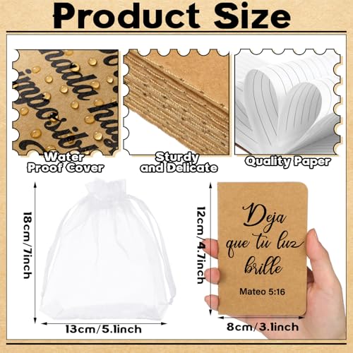 Fuyoooo 72 Pcs Spanish Christian Gift Notebook Set Regalos Cristianos En Español Para Women Men Bible Church Catholic Religious for Back to School Office Sunday School Bible Study Group(Vintage Style) - style: Vintage Style