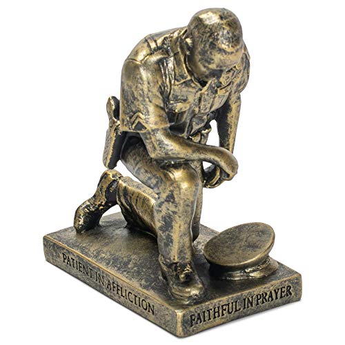 Dicksons Joyful in Hope Praying Police Officer 5 inch Gold Resin Stone Table Top Figurine - style: Joyful In Hope Praying Police Officer