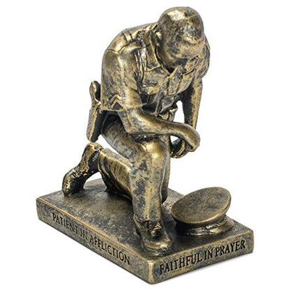 Dicksons Joyful in Hope Praying Police Officer 5 inch Gold Resin Stone Table Top Figurine - style: Joyful In Hope Praying Police Officer