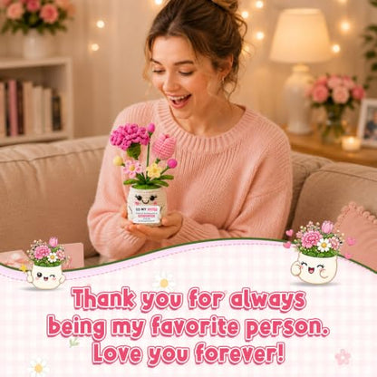 Crochet Flower Sister Birthday Gifts, Love You Sister Gifts - color: Sister