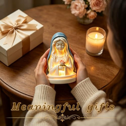 Virgin Mary Statue with Flower Night Light - color: bouquet
