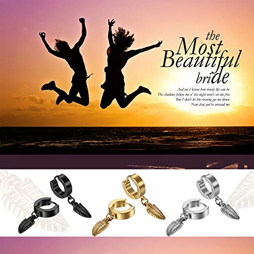 Cupimatch 3-6 Pairs Stainless Steel Cross Dangle Huggie Hinged Hoop Earrings for Men Women (1 Pair Silver Cross) for Mother's Day - color: Black, Silver, Gold, White