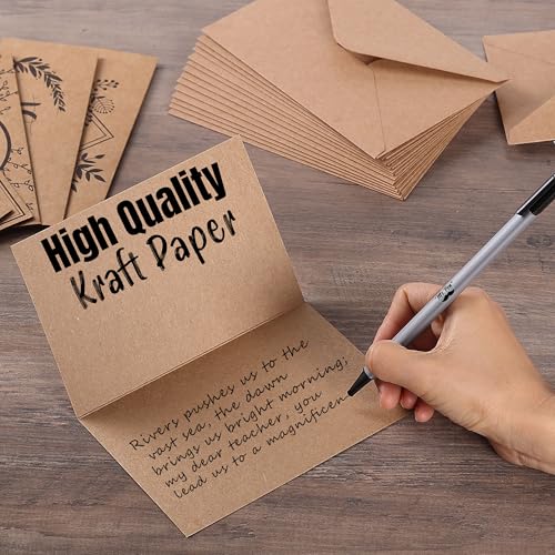 Mr. Pen- Thank You Cards with Envelopes, Brown Kraft Paper, 18 Pack, 4 x 6, Blank Inside, 6 Designs, Thank You Cards, Thank You Notes, Thank You Cards Bulk,Thank You Note Cards - color: Brown Kraft