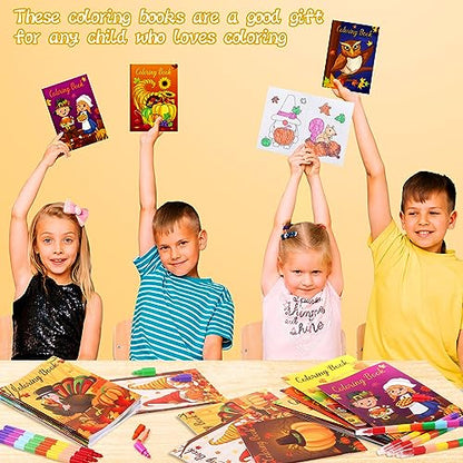 BenLouis 60Pcs Thanksgiving Mini Coloring Books Bulk for Kids Party Favors - style: Thanksgiving