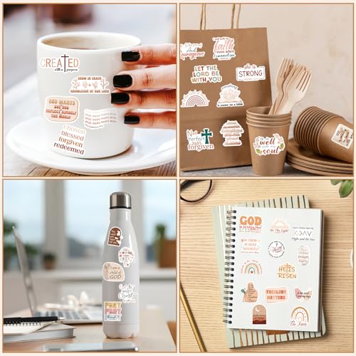 Rakuto 50 Pcs Bible Water Bottle Stickers Boho Christian Vinyl Decals