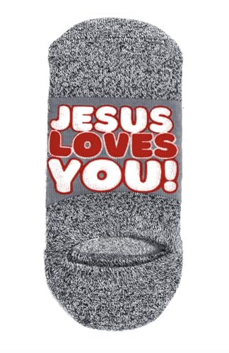 Bible Verse Socks for Men, Christian Scripture Crew Socks, Faith Gift - color: Jesus Loves You!