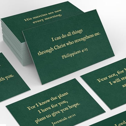 Bible Verse Cards, 60 Scripture Cards with Bible Verses - color: Green