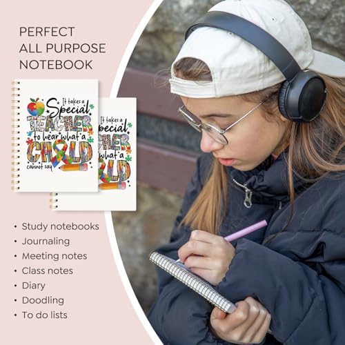 VONTP Special Autism Teacher Spiral Notebook Journal, 5.5x8.3 Inch - color: 008-teacher