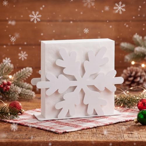Nuogo Christmas Snowflake Napkin Holder for Table - style: Snowflake
