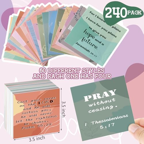 Maitys 240 Pcs Bible Verse Cards for Women Christian Scripture,Square - style: Square