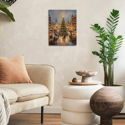 SHQIEUDH Winter Christmas Town Landscape Wall Art Decor Framed 11x14 - color: christmas-03