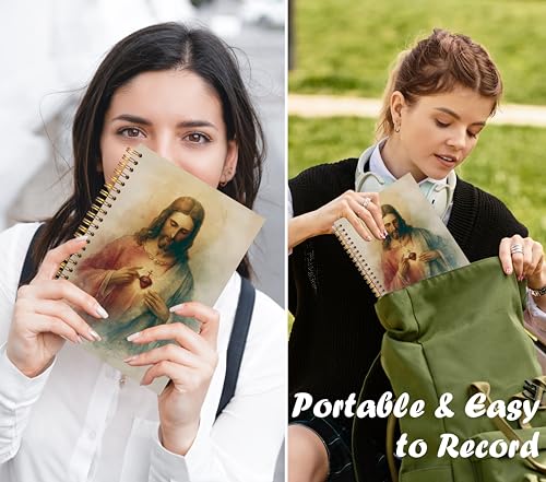 Sacred Heart of Jesus Catholic Christian Notebook for Work Note Taking, Catholic Gifts, Prayer Bible Journal for Women, Christian Religious Hardcover Spiral Notebooks, 5.5x8.3 in - color: multicolour-Christian-7