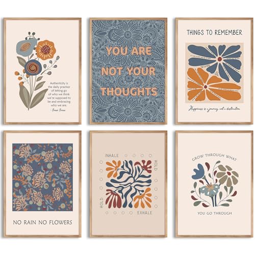 Mental Health Wall Art Poster Motivational Canvas Wall Decor Therapy Office Poster Decor Boho Inspirational Prints Psychology Positive Quotes Pictures Artwork for Classroom 8x10x6 Inch Unframed - color: Mental Health Prints, size: 8x10 Inch Unframed