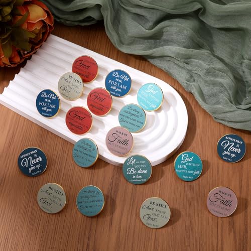 24 Pcs Christian Pins Bulk Jesus Pins Christ Bible Verses Gift Bulk Jesus Enamel Lapel Pin Christian Party Favors Church Gifts Metal Badge Brooch Lapel Pin for Women Men Bag Hat Clothes