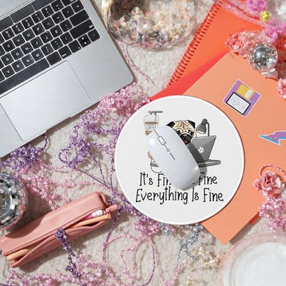 Funny Bulldog Round Gaming Mouse Pad 7.9x7.9, It's Fine I'm Fine Everything is Fine Round Mousepads for Desk Home Office Computers Laptop Accessories, Bulldog Gifts for Women Men Dog Lovers - color: Cute Sloth 20A