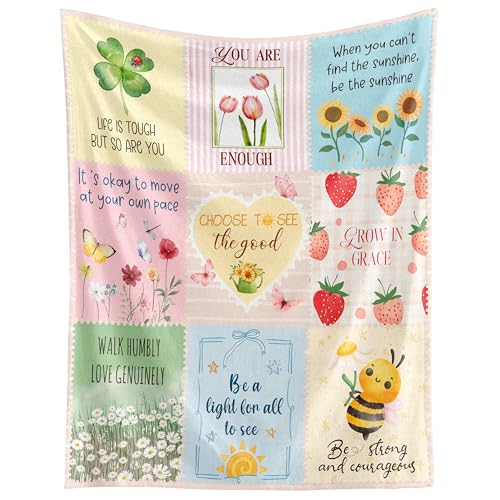 WRAPIX Inspirational Gifts for Women - Soft Fleece Throw Blanket 50x60 in - color: Pastel - Motivational Affirmations, size: 50x60 inches