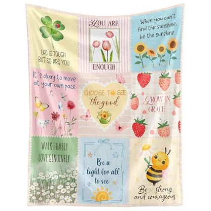 WRAPIX Inspirational Gifts for Women - Soft Fleece Throw Blanket 50x60 in - color: Pastel - Motivational Affirmations, size: 50x60 inches