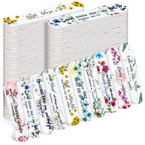100 Pcs Christian Gifts for Women Bulk, Bible Verse Nail Files - style: Floral