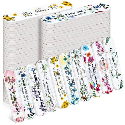 100 Pcs Christian Gifts for Women Bulk, Bible Verse Nail Files - style: Floral