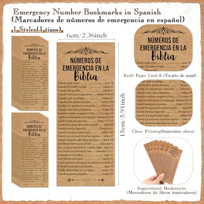 25 Sets Bible Verse Gift Bamboo Pen Keychain Bookmark,Classic Color,Spanish - color: Classic Color, style: Spanish