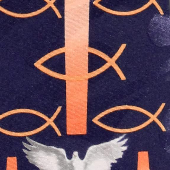 Religious Symbols Tie Mens Christian Necktie Cross Ties for Men Jesus Fish Neckties